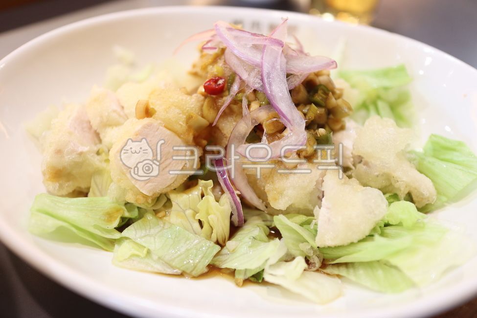 유린기,초유린기,튀김,샐러드,음식,요리,식사,food