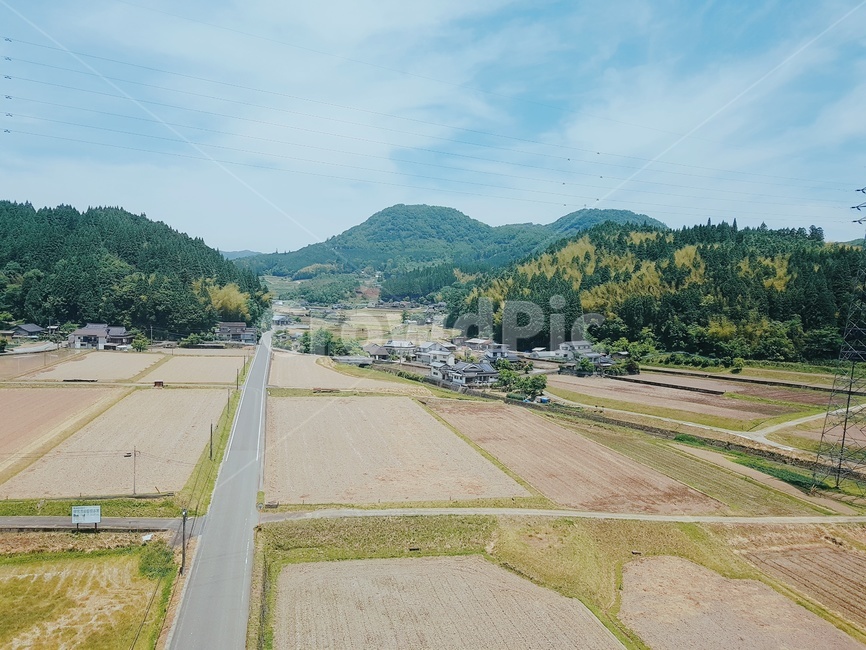 자연,촌,일본풍경,기와,논밭,자연,풍경,nature,landscape,시골,마을,country,rural,town,outdoors,옥외,경치,scenery,aerial view,조감도,road,도로