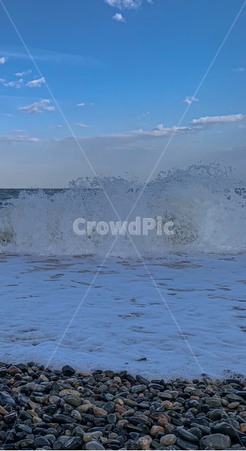 파도,자갈,몽돌해변,하늘,풍경,자연,sea