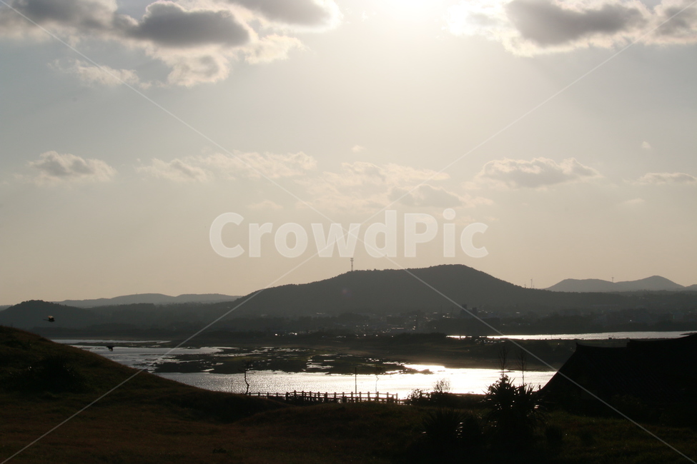 제주도,하늘,겨울,성산일출봉,서귀포시,자연,구름