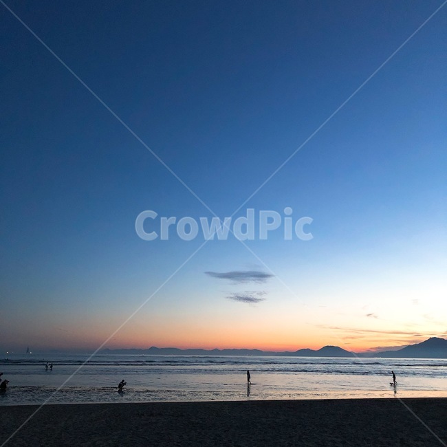 sky,nature,Dadaepo Beach,cloud,ocean,person,background,sunset,sight,silhouette,human