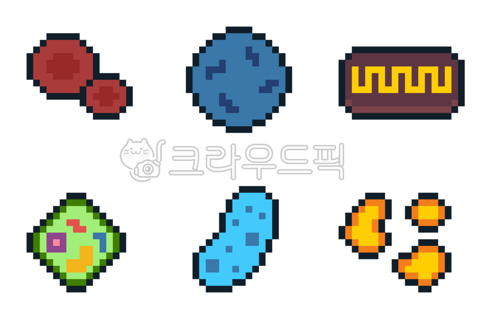 Cell,mitochondria,nucleus,red blood cell,bacteria,science,microorganism,biology,pixel,pixel art,dot,retro,icon,set,8-bit