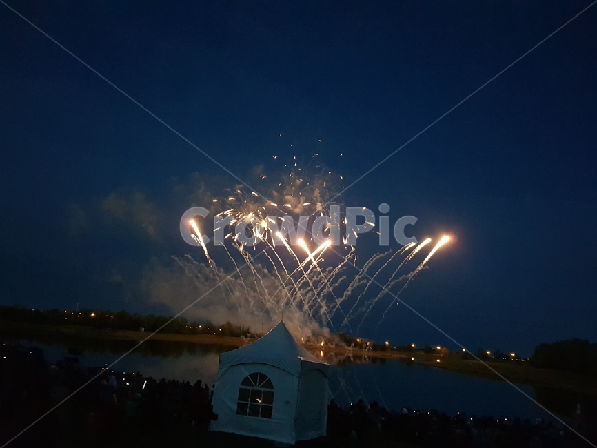해외,축제,불꽃놀이,하늘,밤