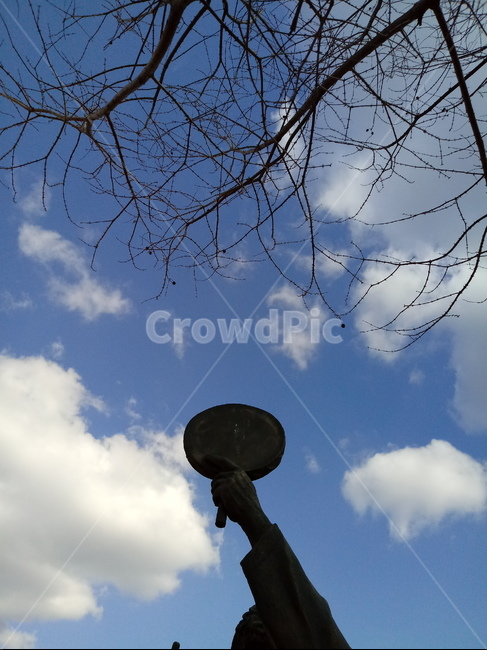하늘,파란하늘,자연,옥외,구름,cloud,sky,nature,outdoor,나무줄기,조각상