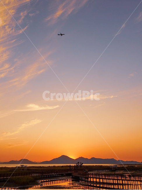 석양,노을,비행기,구름,다대포,nature,자연,outdoors,하늘,sky,sunset,plane
