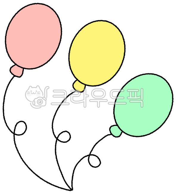 풍선, 풍선그림, 풍선드로잉, 풍선일러스트, 귀여운풍선, 사진,이미지,일러스트,캘리그라피 - 작은달작가