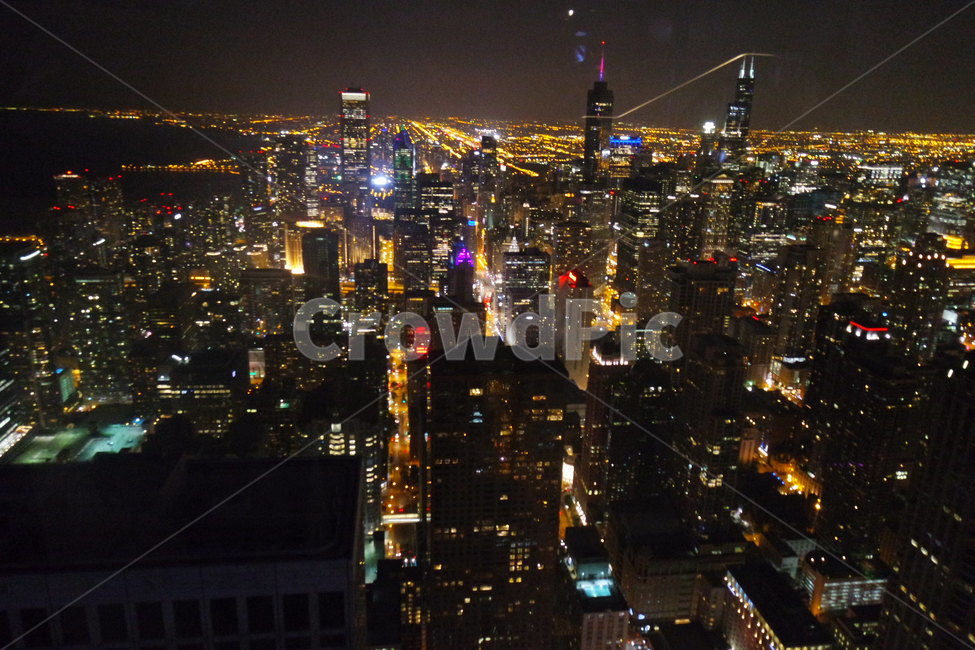 night view,USA,Panorama,Chicago,Observatory,John Hancock Center 360