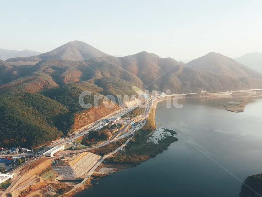 산,풍경,강,도로,절경