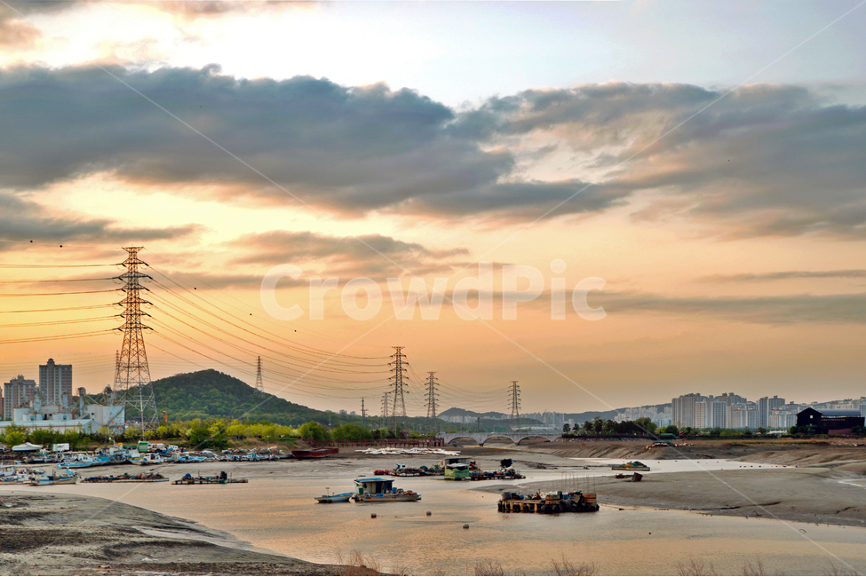 신천,소래포구,시흥,일몰,석양,갯벌,저녁놀,산업,industry,industrial,어업,fishery,fishing industry