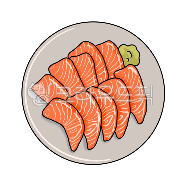 연어,연어일러스트,연어회,회,고추냉이,접시,음식일러스트,음식,removebackground,누끼,food,오메가3,건강,illustration,그래픽,일러스트레이션,graphic,illustration