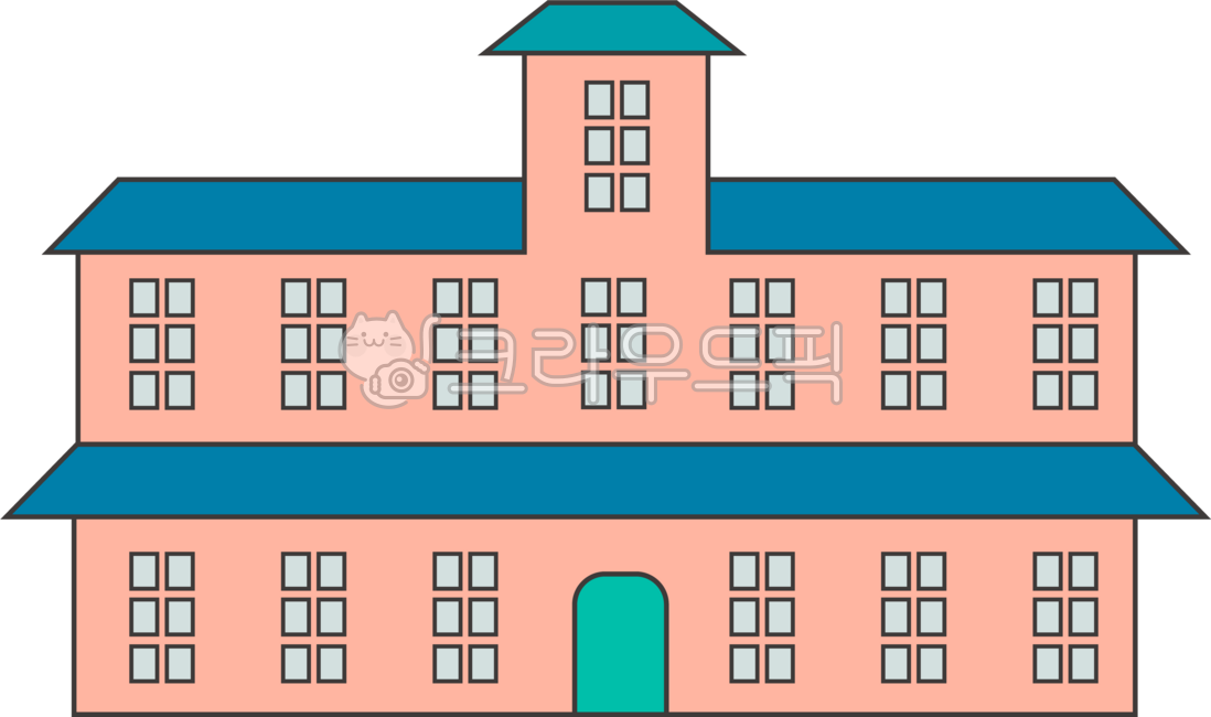 building,school,university,dormitory,pink,turquoise,2nd floor,roof