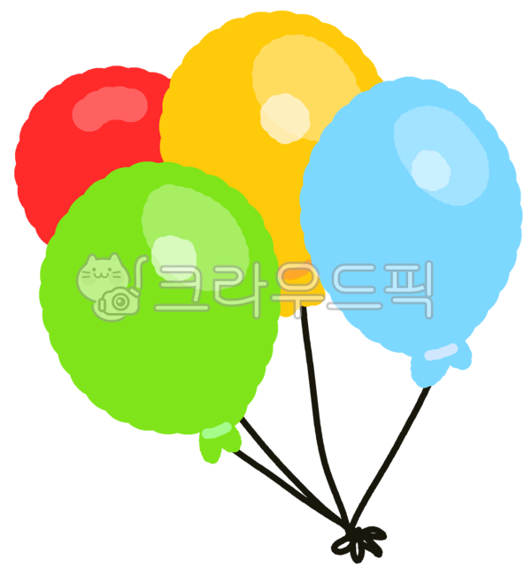 풍선, 풍선다발, 알록달록, 생일파티, 축제, 사진,이미지,일러스트,캘리그라피 - Norn작가