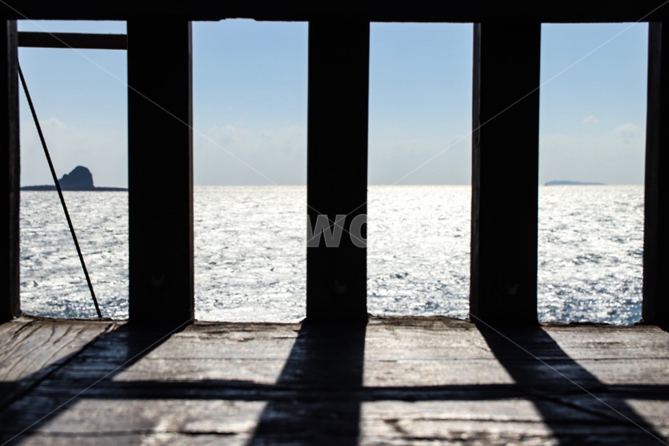 바다,섬,울타리,그림자,sea