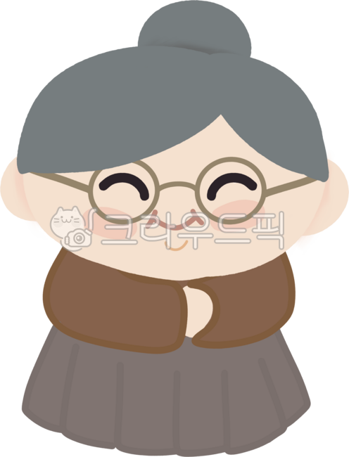 할머니,노인,어르신,웃는얼굴,사람,인물,손그림,그림,요양원,양로원