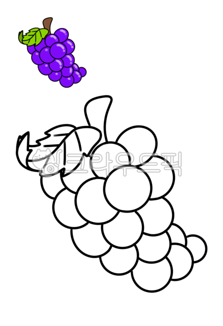 포도,grape,과일,일러스트,색칠,도안,어린이,유아미술,그림,크레파스,그림놀이,색칠공부,초등미술
