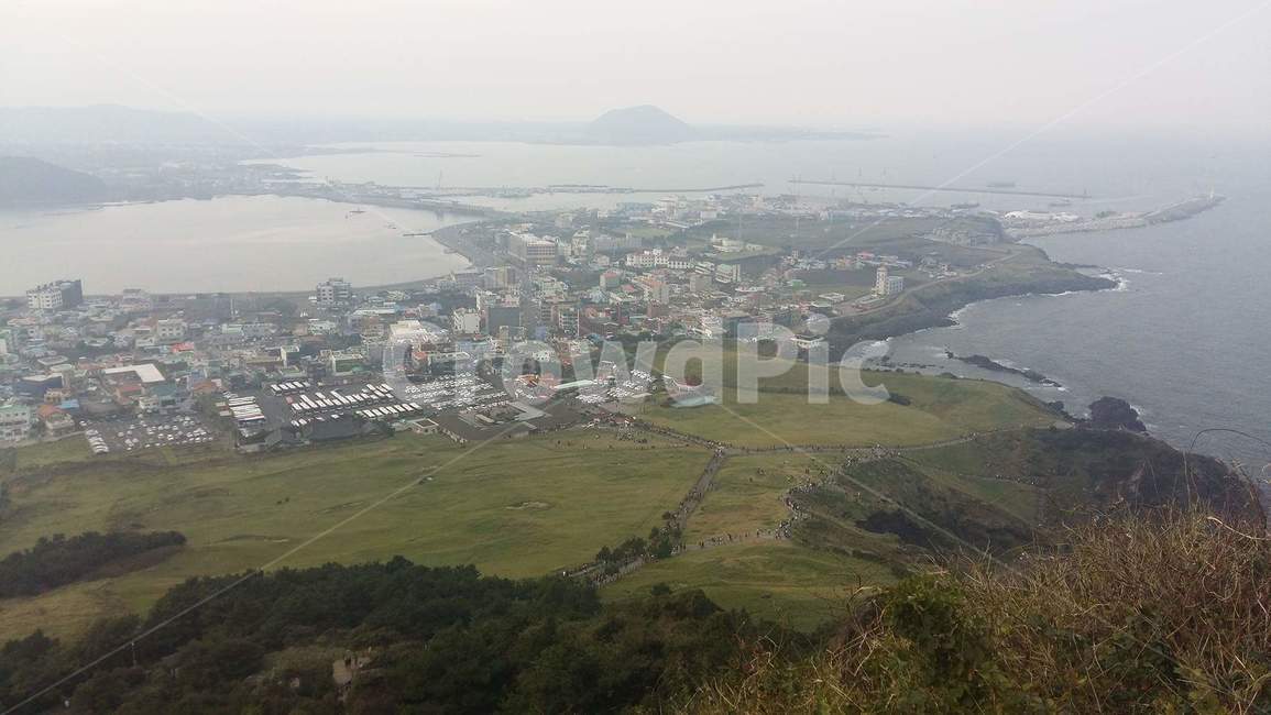 제주도,성산일출봉,풍경,흐린날,산