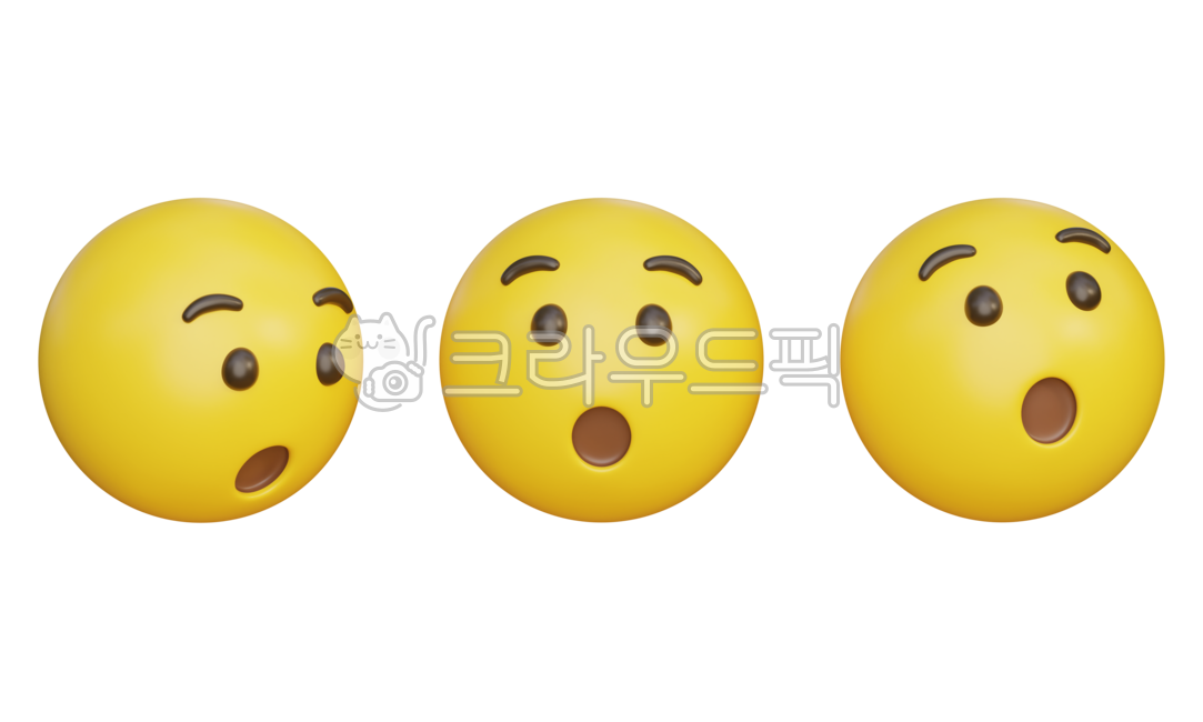 이모티콘,이모지,표정,감정,감정표현,그래픽,3d,쓰리디,얼굴,놀란,놀라다,놀람,충격,의아함,의아,궁금