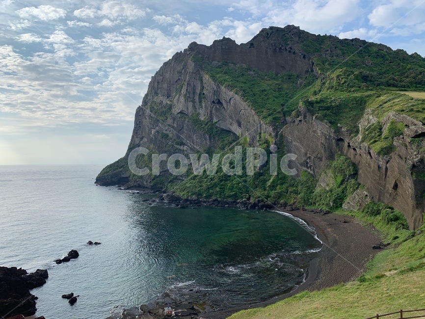 nature,자연,ocean,outdoors,옥외,sea,바다,아침,한국,korea,봄,제주도,성산일출봉