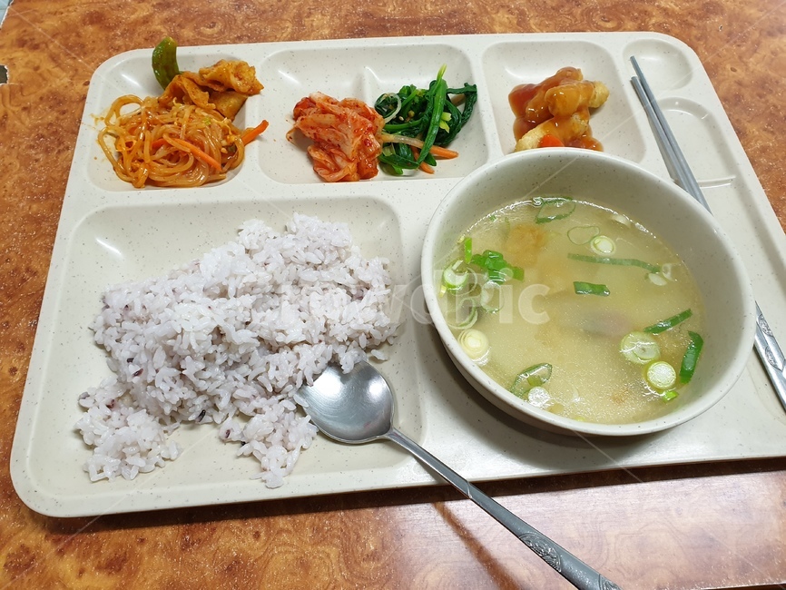 식판,밥,한끼,식사,쌀,국,반찬