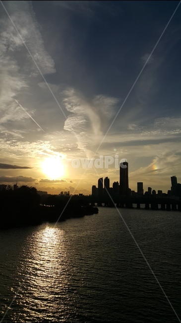 한강,63빌딩,노을,태양,무지개,도시,풍경,city,landscape,light,빛,flare,플레어,sunlight,햇빛