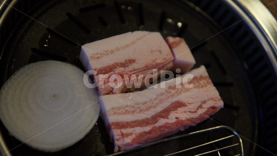 양파,삼겹살,고기,돼지고기,삼겹살집