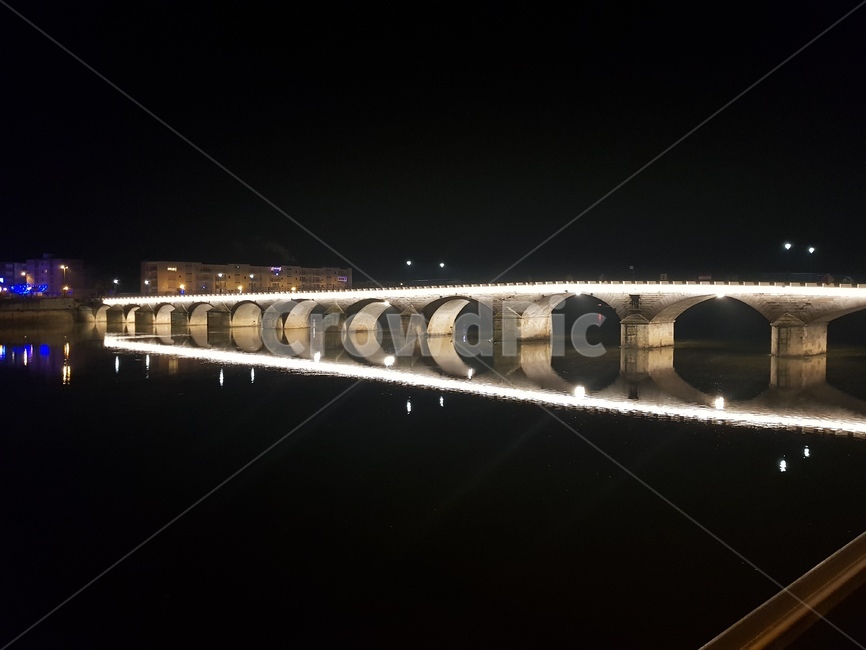 프랑스다리,프랑스야경,다리야경,다리,유럽야경,유럽다리,bridge,water,물,river,강,물반사,대칭,야경,밤,풍경,nightscape,night,landscape