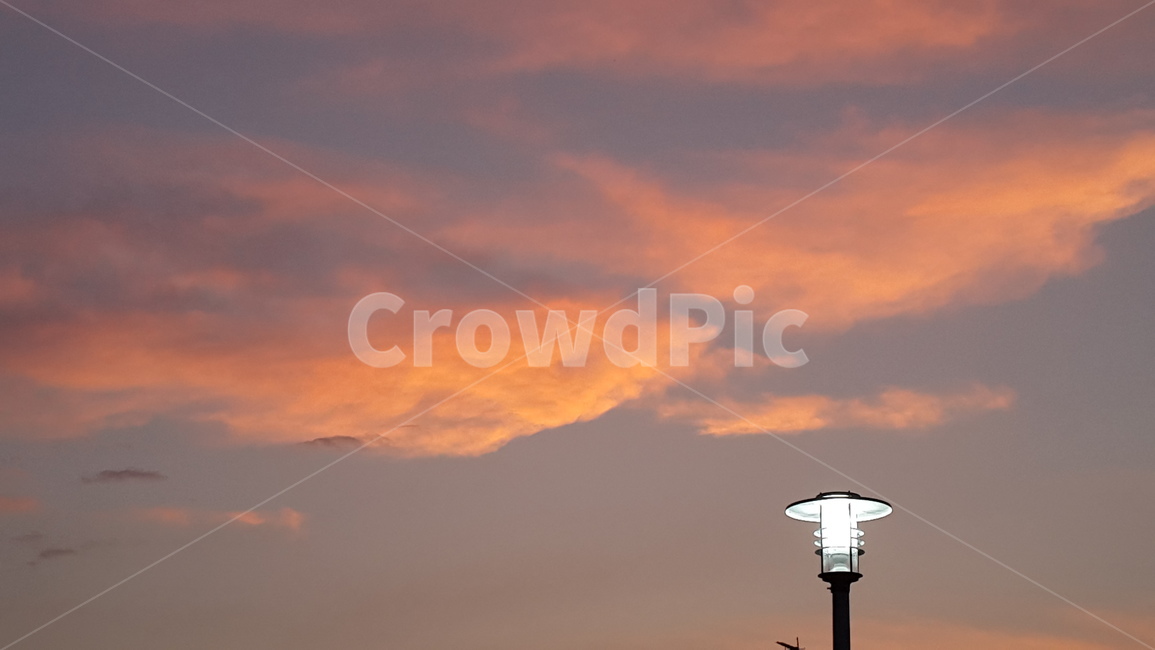 하늘,가로등,노을,구름,저녁,조명,자연,풍경,nature,landscape,lamp post,램프 포스트