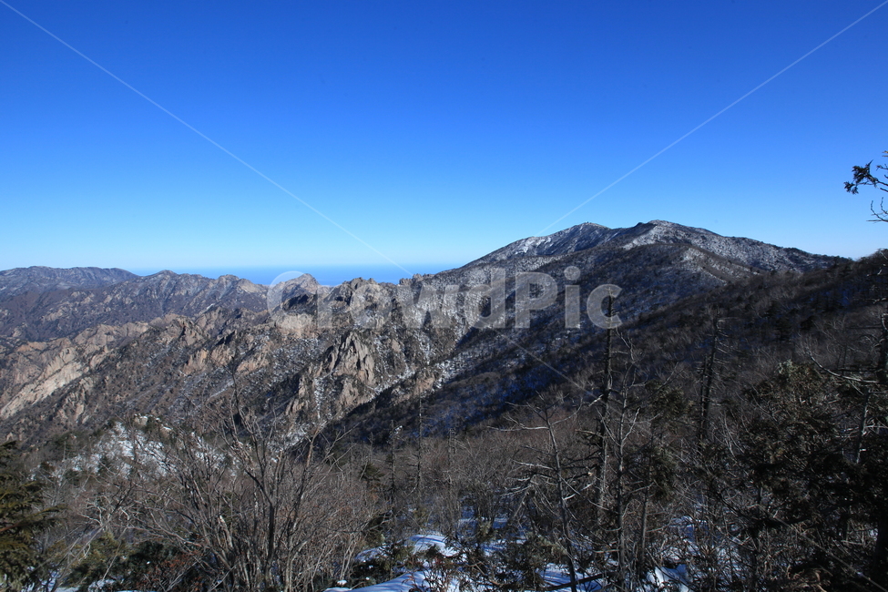 설악산,겨울산행,파란하늘,대청봉,능선,겨울나무,설원,등산,겨울,계절,winter,season,자연,풍경,nature,landscape,mountain range,산맥,outdoors,옥외,mountain,산