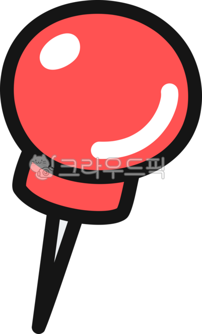 압정,고정,위치,장소,핀,사무실,사무용품,게시판,알림,포인트,지도,문구,pin,tack,thumbtack,중요,강조,손그림,일러스트,다꾸,스티커,만화,카툰