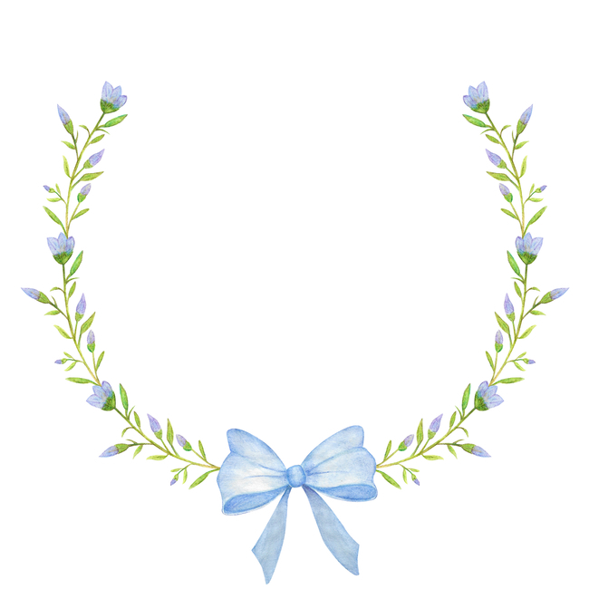 flower,리본,화관,수채화,spring,꽃,봄,일러스트,리스,배경,손그림,식물,자연,원형,예쁘다,화려한,동그라미,잎,꽃잎,색연필,장식,파란색,푸른색,프레임,그래픽,일러스트레이션,graphic,illustration