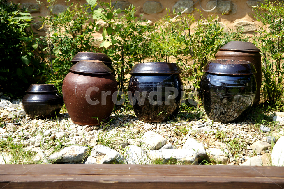 urn,jar,항아리,pottery,도기류,돌,돌담,마당,그림자,식물,한국전통,한국문화,korean traditional,korean culture