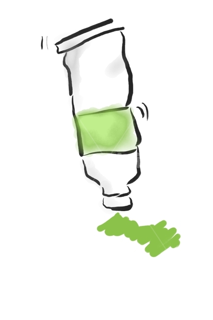 tube,painting,hand drawing,light green,paint