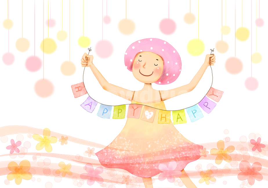 소녀,파티,축제,이벤트,장식,플랜카드,생일,기념일,꽃,어린이,사랑,봄,축하,감성,하트,발렌타인데이,화이트데이,삽화,동화,일러스트,그래픽,일러스트레이션,graphic,illustration