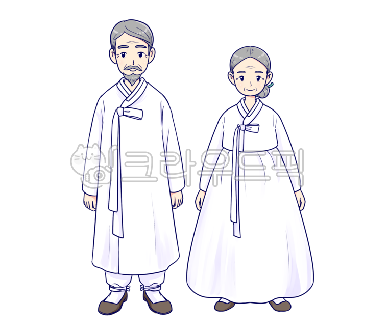 한복,할머니,할아버지,grandfather,grandmother,한복일러스트,흰옷,조상님,조상신,의복,apparel,의류,두루마기,제사,백의민족,한국,한국옷,korea