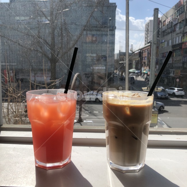 카페,음료수,라떼,한국카페,여름