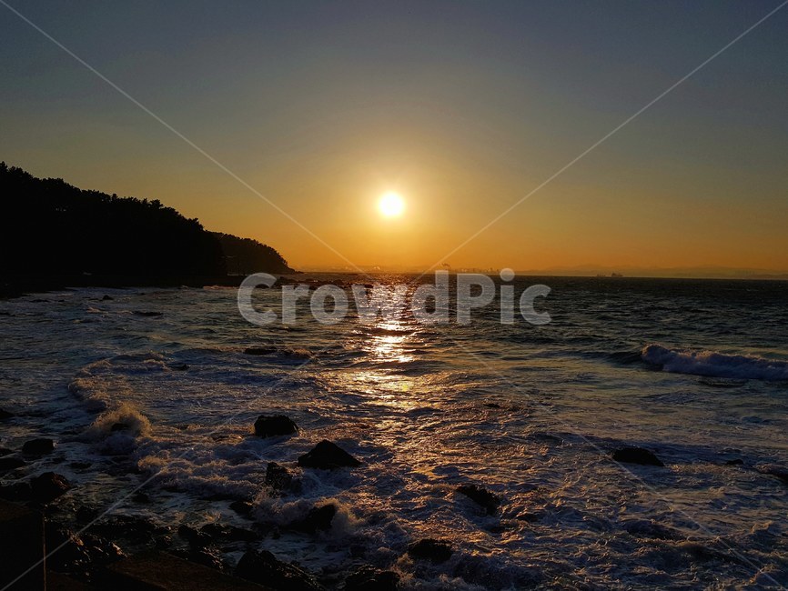 바다,일몰,석양,파도,sea