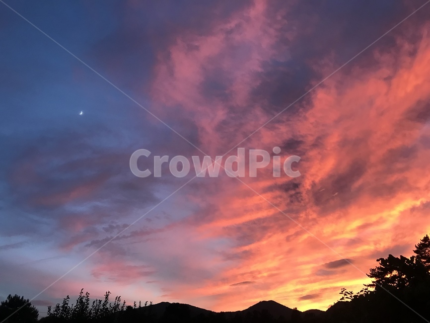 노을하늘,노을,자연,하늘,구름,저녁하늘,저녁,자연,풍경,nature,landscape,outdoors,옥외,sky