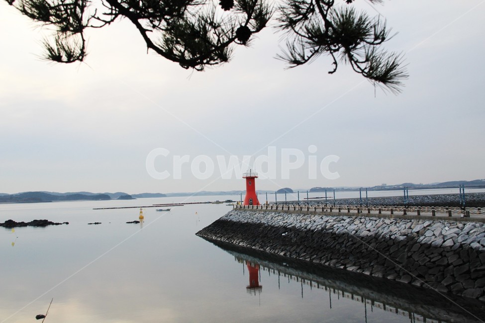 일몰,nature,빨간등대,겨울,바다,등대,lighthouse