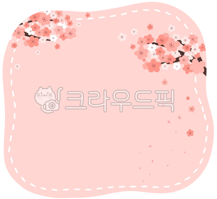 Memo, border, spring, flower, spring border - Authentic Korean Stock ...