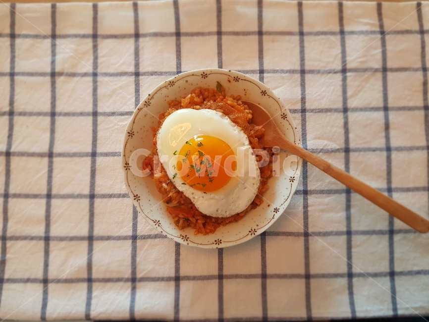 점심,계란,볶음밥,그릇,식사