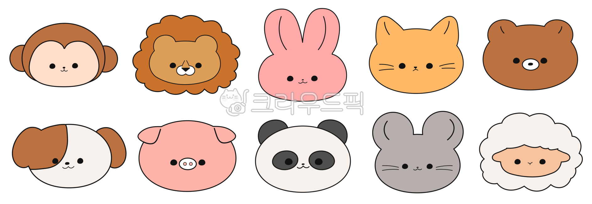Stickers,Animal Stickers,Decorative Elements,Cute,Animals,Monkey,Lion,Rabbit,Cat,Bear,Dog,Panda,Mouse,Sheep