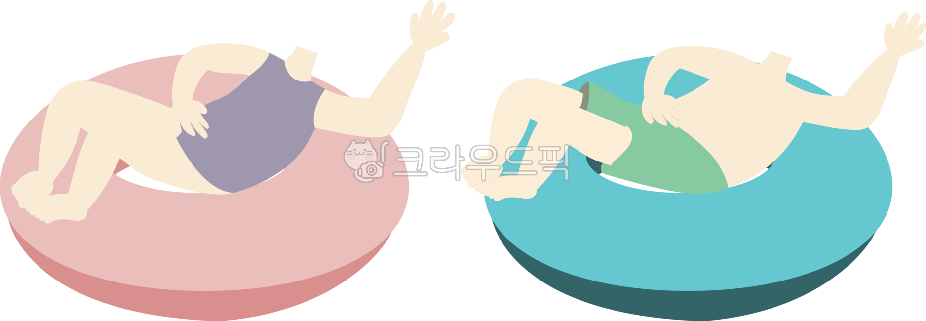 합성도안,물놀이,튜브,여름,단색튜브,환경구성,일러스트,그림,png