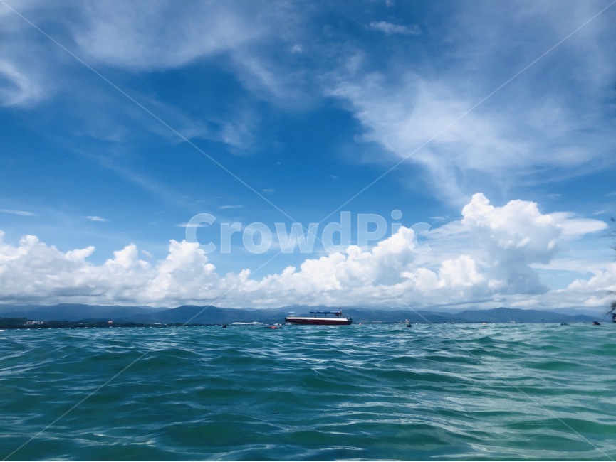 하늘,구름,바다,배,푸른바다,여름,코타키나발루,말레이시아,sky,cloud,sea,boat,blueocean,summer,kotakinabalu,malaysia