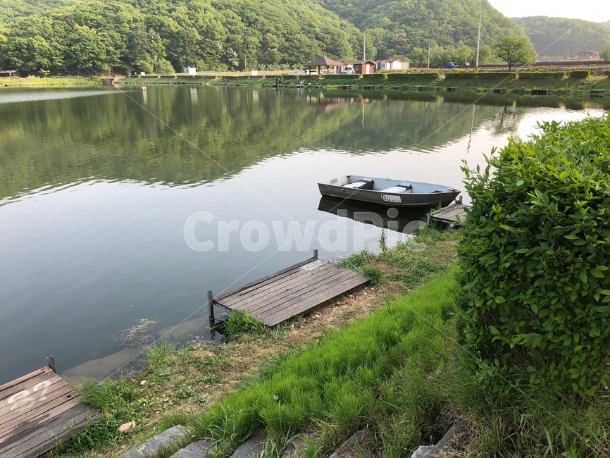 배,ferry,울타리,강,호수,mountain,lake,산