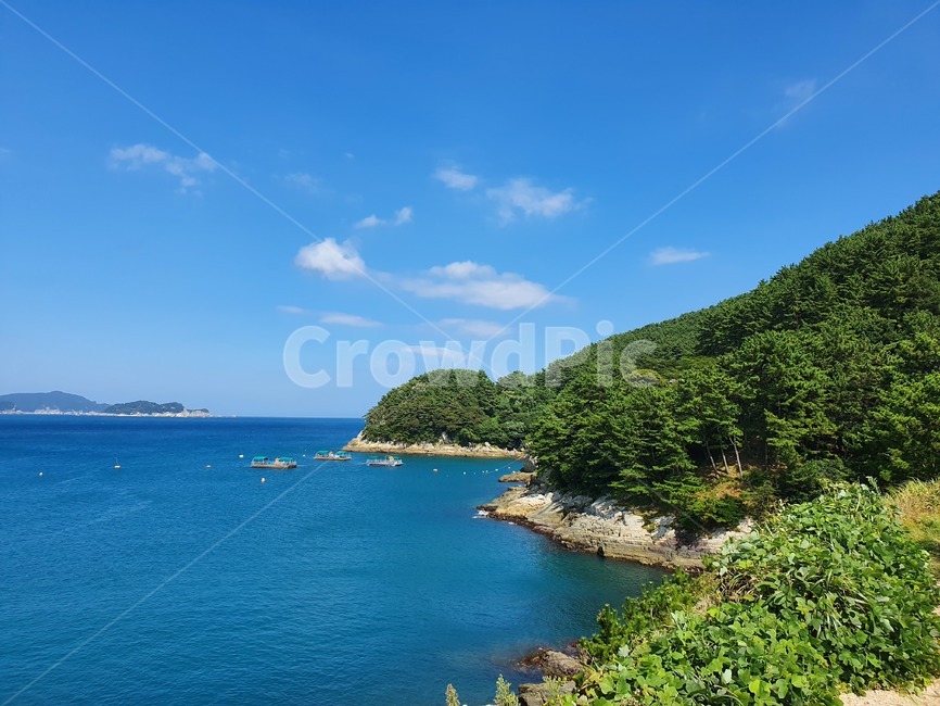 섬,하늘,바다,구름,자연