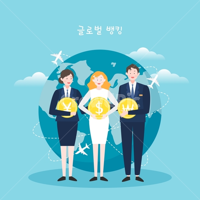 글로벌,돈,동전,지구,비행기,구름,캐릭터,사람,금융,비즈니스,산업,industry,industrial,금융,돈,finance,banking,money,그래픽,일러스트레이션,graphic,illustration