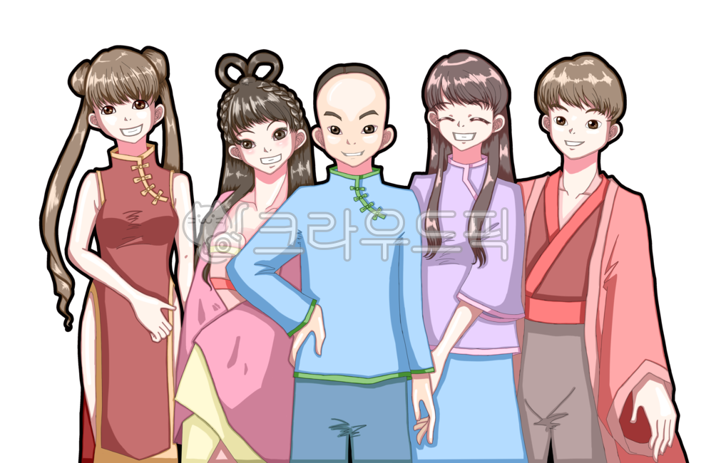 중국인들,중국,중국인,사람,사람들,캐릭터,전통옷,한푸,차파오