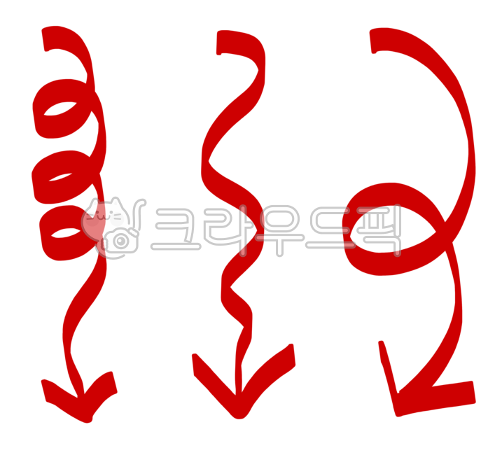 화살표,방향,빨간색,손그림,드로잉,핸드드로잉,라인드로잉,선,라인,곡선,스프링,일러스트