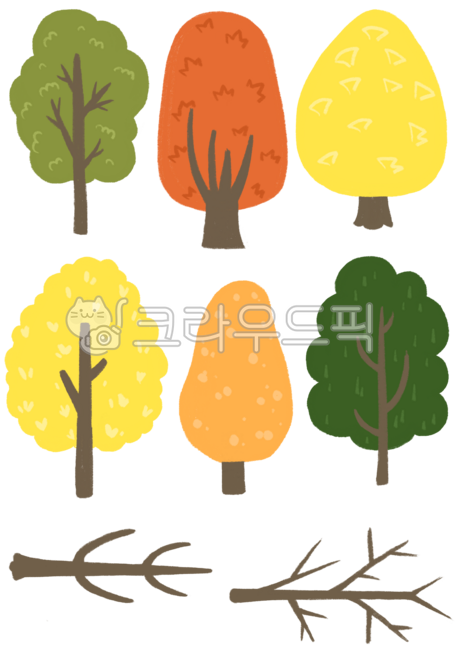 귀여운그림,일러스트,단풍,가을,나무,겨울,가지
