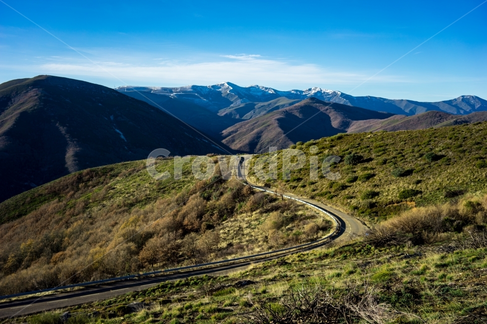 Backpacking,spain,mountain,caminodesantiago,road,sight,Santiago pilgrimage route,mountain range,travel,europe,Spain